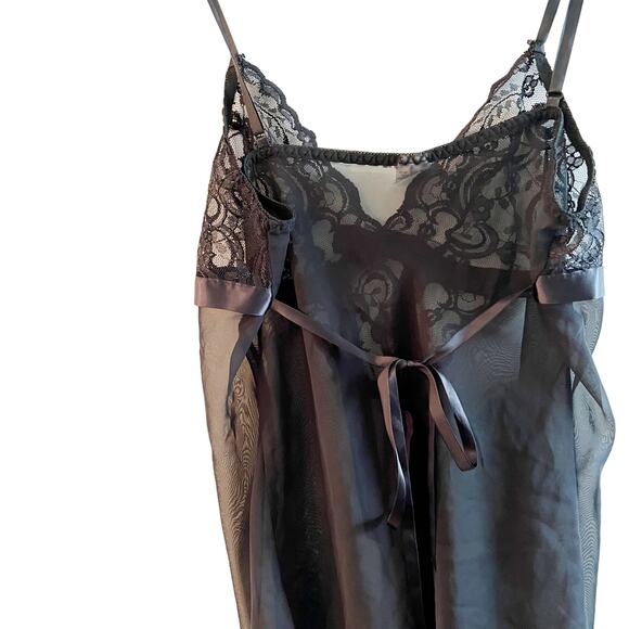 Vintage Movie Star Inc Black Lingerie Teddy Slip Medium - Picture 4 of 7